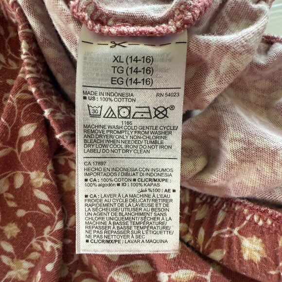 Old Navy dusty rose and cream floral short sleeve stretchy pullover XL crop top - Picture 8 of 8